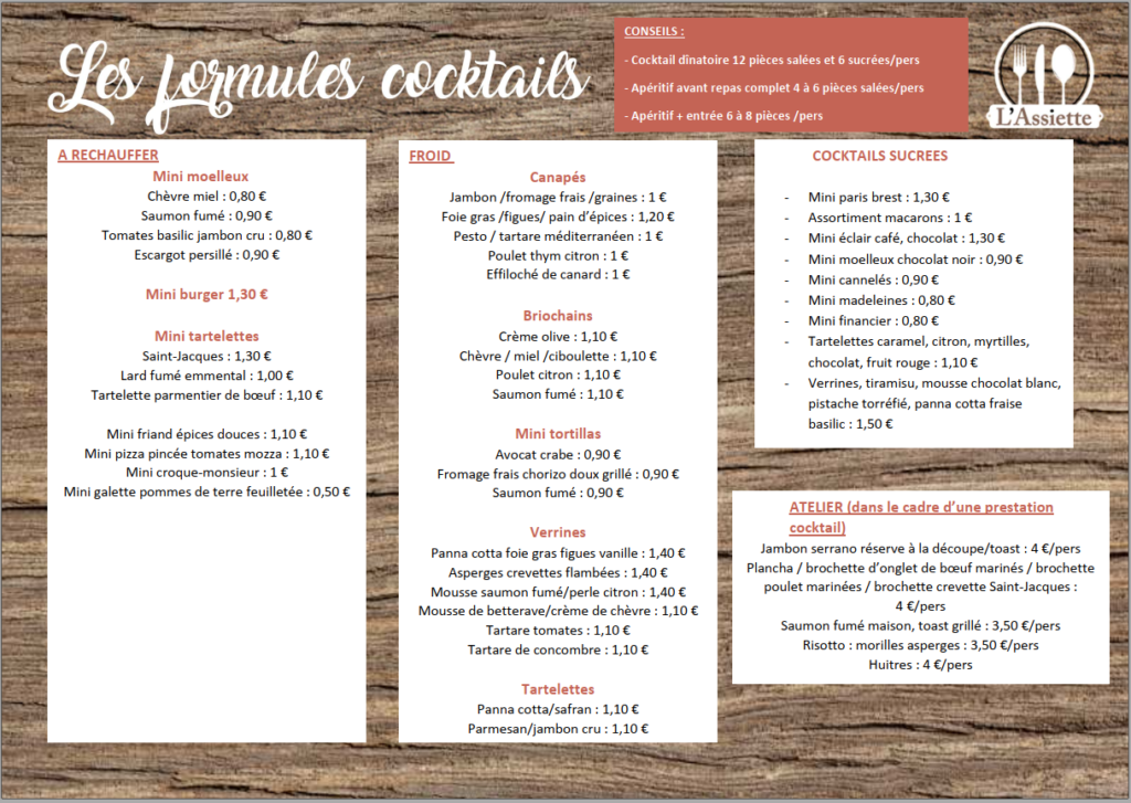 Les formules cocktails